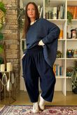 Lock Needlecord Shirring Barrel Pant Navy